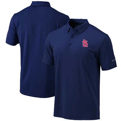 Men's Columbia Navy St. Louis Cardinals Omni-Wick Drive Polo