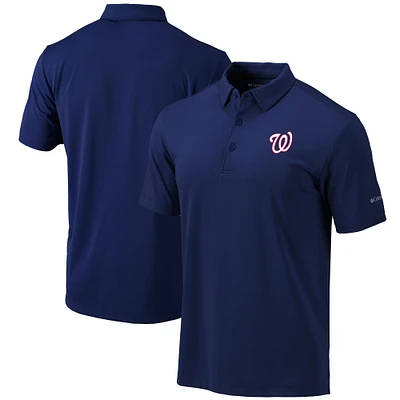 Men's Columbia Navy Washington Nationals Omni-Wick Drive Polo