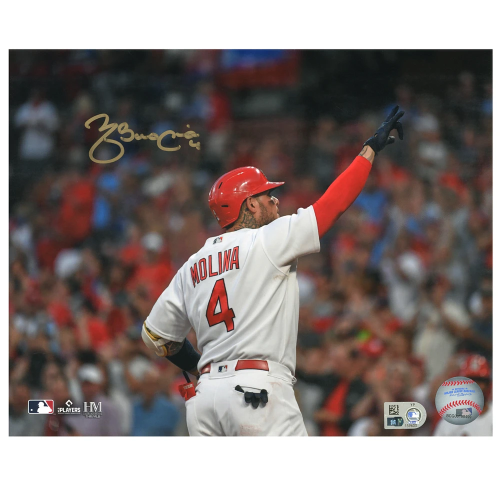 Yadier Molina St. Louis Cardinals Autographed 8" x 10" Pointing Photograph