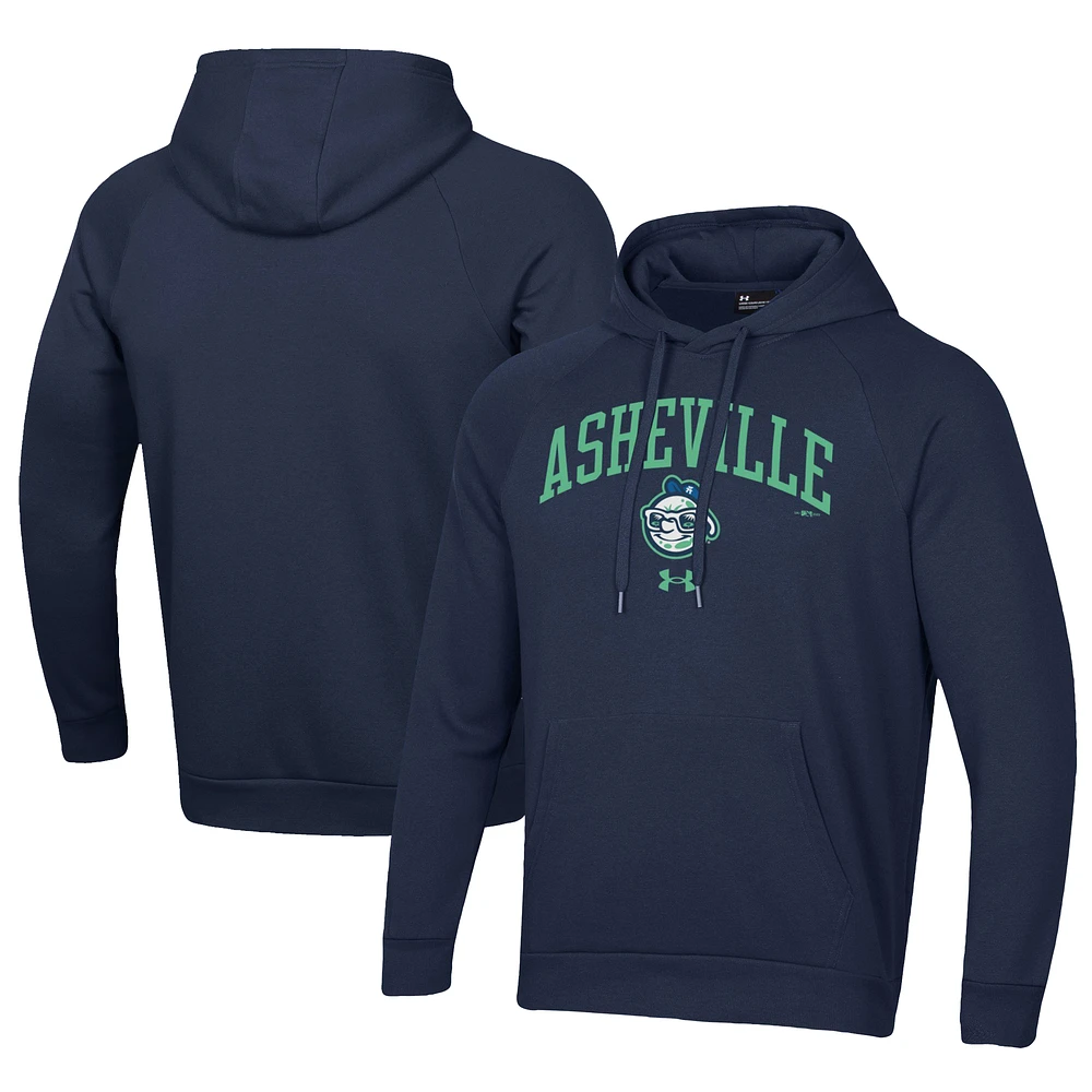 Men's Under Armour Navy Asheville Tourists All Day Fleece Pullover Hoodie