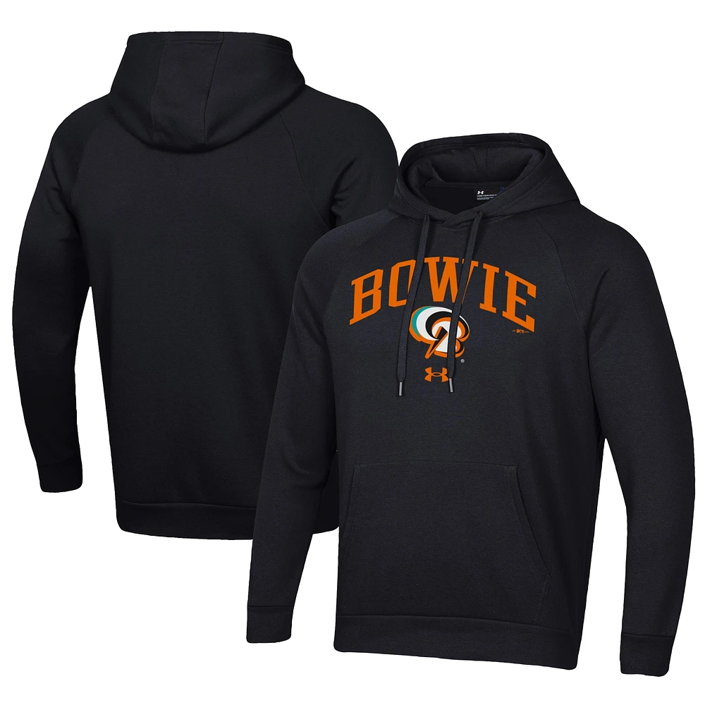 Men's Under Armour Black Bowie Baysox All Day Fleece Pullover Hoodie