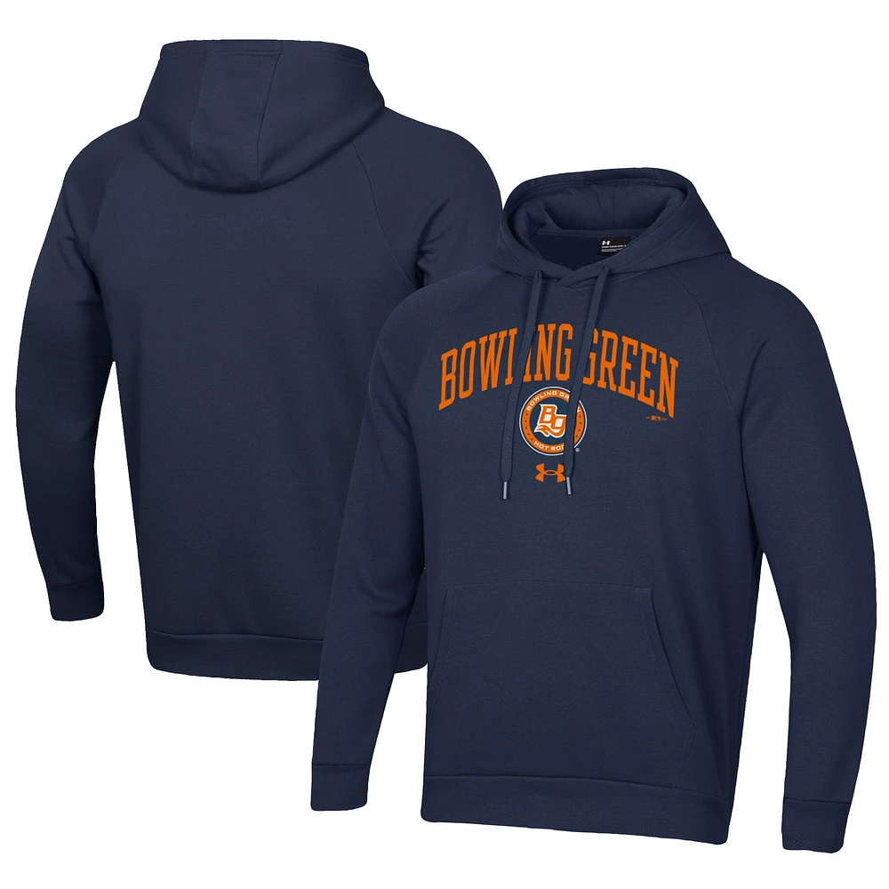 Men's Under Armour Navy Bowling Green Hot Rods All Day Fleece Pullover Hoodie