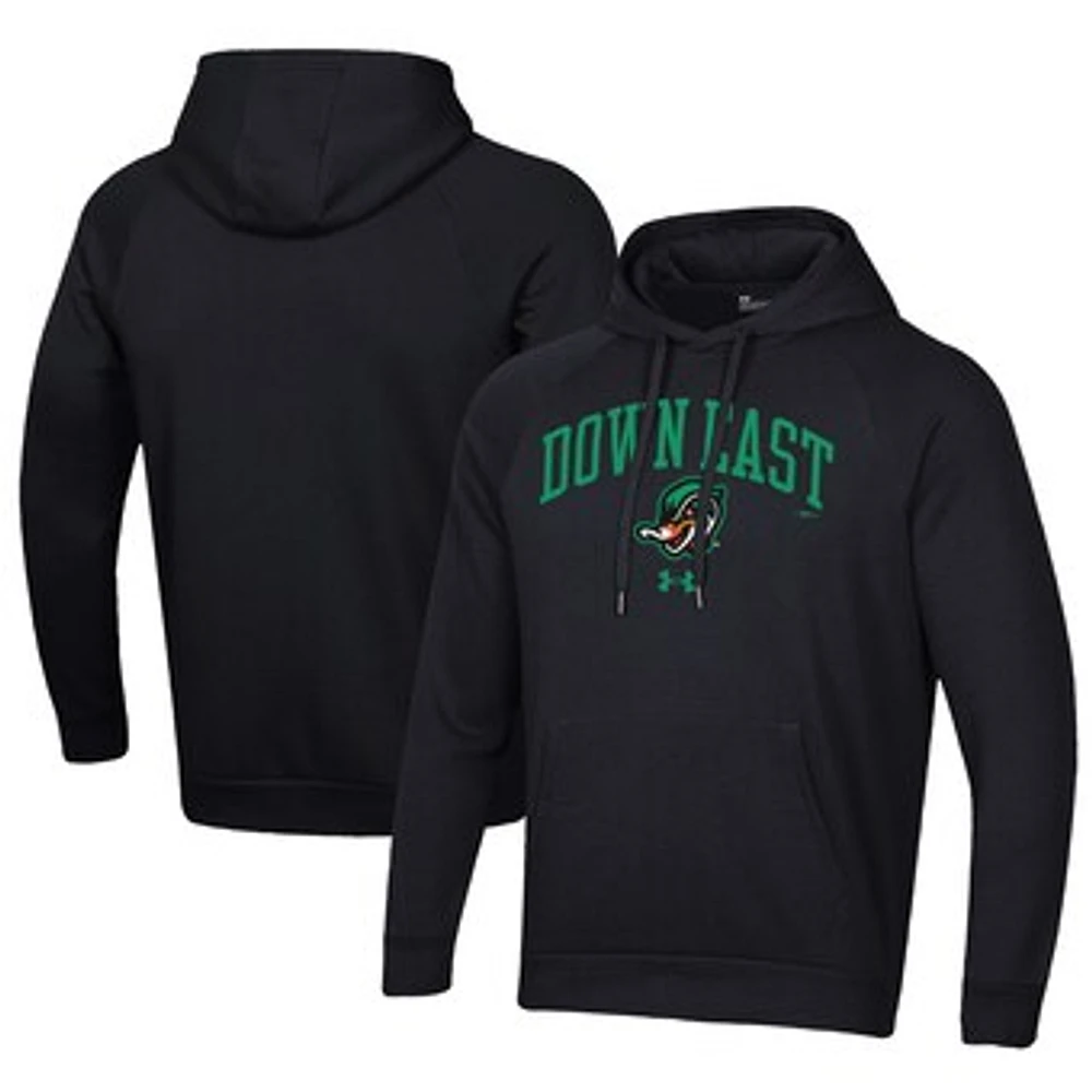 Men's Under Armour Black Down East Wood Ducks All Day Fleece Pullover Hoodie