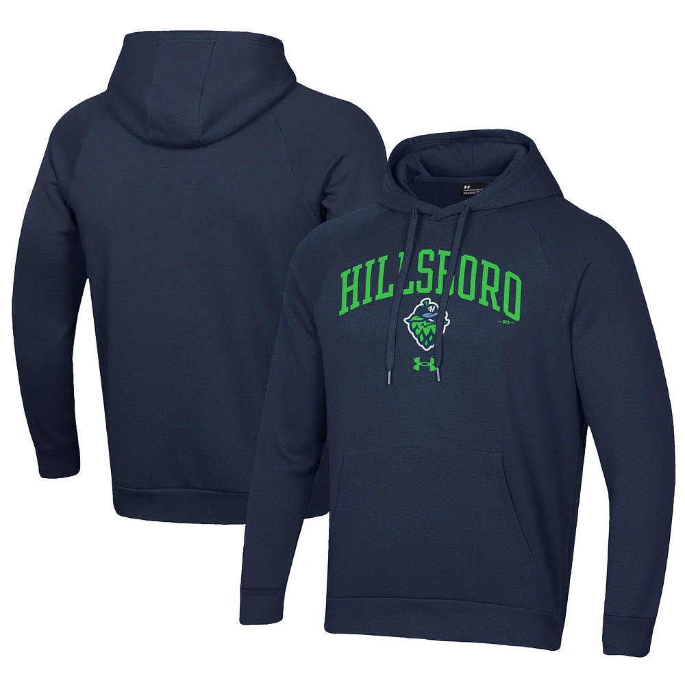 Men's Under Armour Navy Hillsboro Hops All Day Fleece Pullover Hoodie