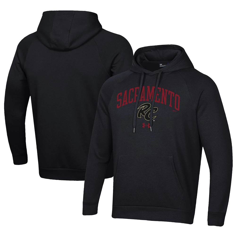 Men's Under Armour Black Sacramento River Cats All Day Fleece Pullover Hoodie
