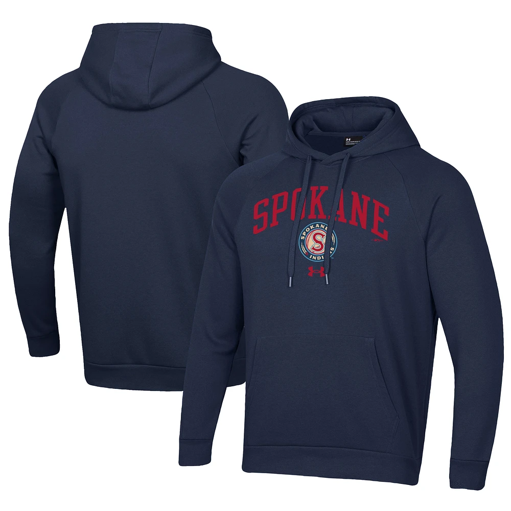 Men's Under Armour Navy Spokane Indians All Day Fleece Pullover Hoodie