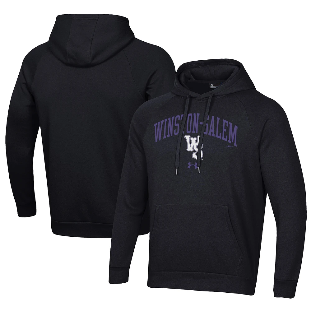 Men's Under Armour Black Winston-Salem Dash All Day Fleece Pullover Hoodie