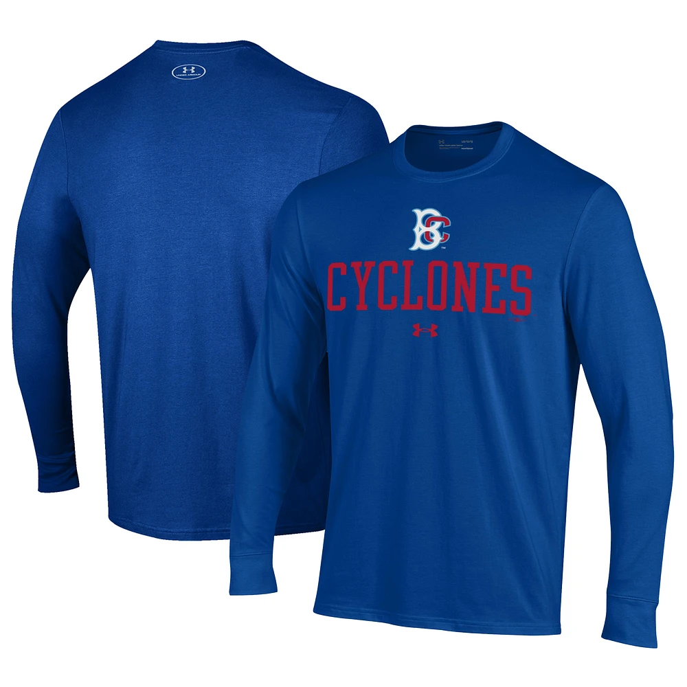 Men's Under Armour Royal Brooklyn Cyclones Performance Long Sleeve T-Shirt