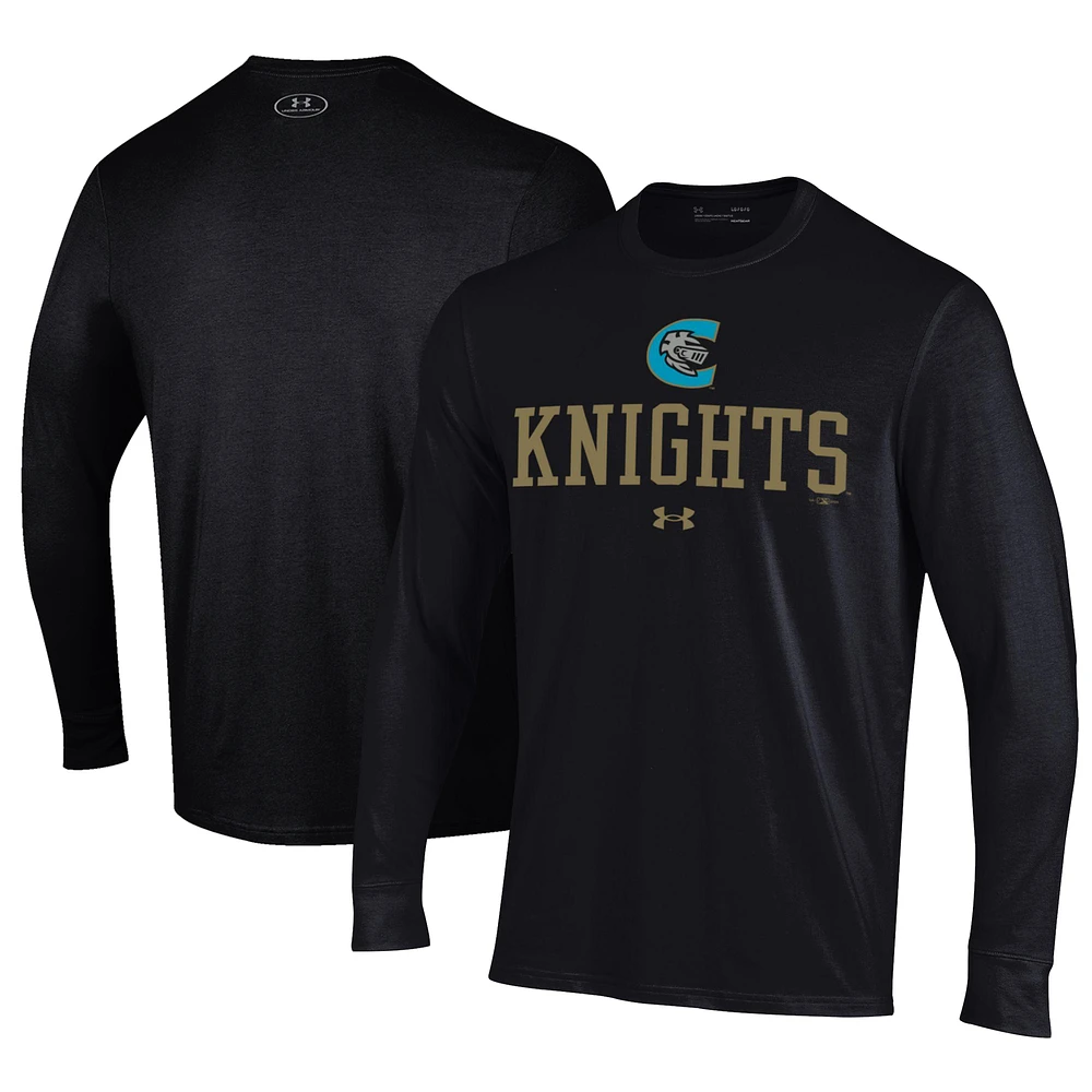 Men's Under Armour Black Charlotte Knights Performance Long Sleeve T-Shirt