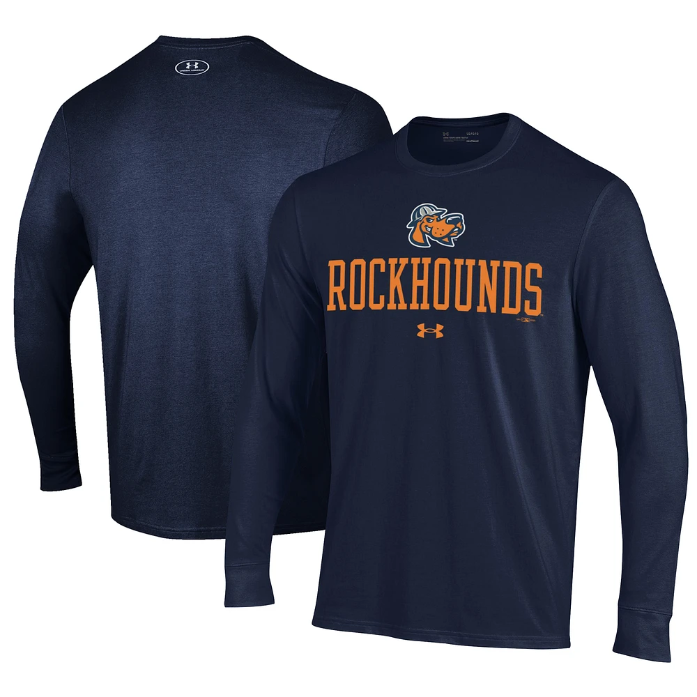 Men's Under Armour Navy Midland Rockhounds Performance Long Sleeve T-Shirt