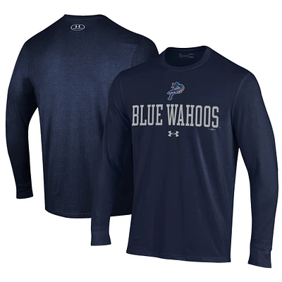Men's Under Armour Navy Pensacola Blue Wahoos Performance Long Sleeve T-Shirt