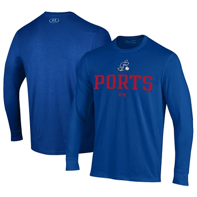 Men's Under Armour Royal Stockton Ports Performance Long Sleeve T-Shirt