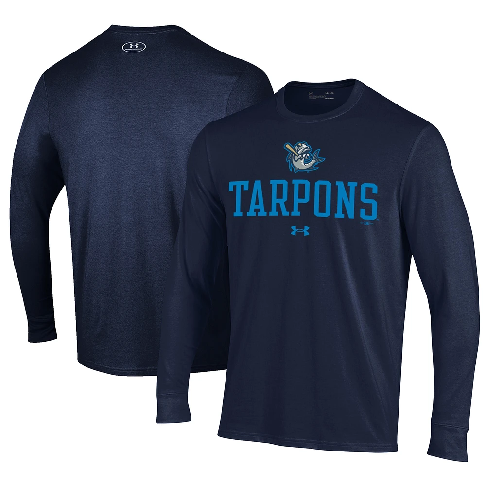 Men's Under Armour Navy Tampa Tarpons Performance Long Sleeve T-Shirt
