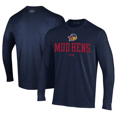 Men's Under Armour Navy Toledo Mud Hens Performance Long Sleeve T-Shirt