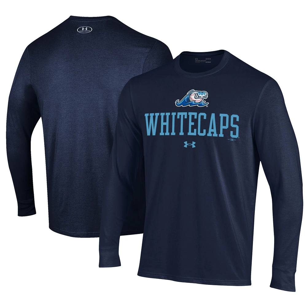 Men's Under Armour Navy West Michigan Whitecaps Performance Long Sleeve T-Shirt