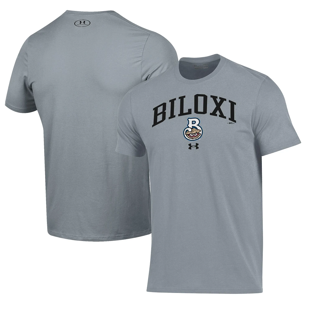 Men's Under Armour Gray Biloxi Shuckers Performance T-Shirt