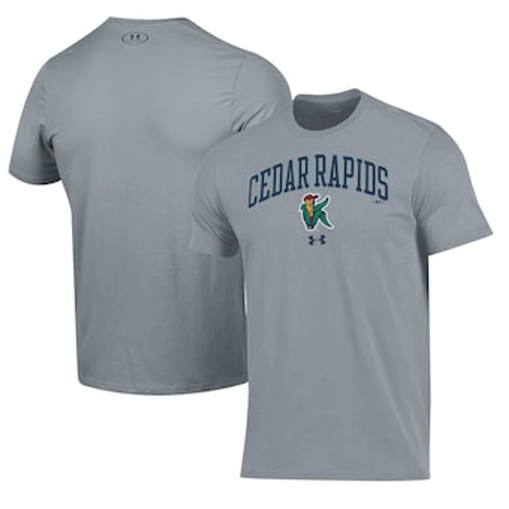 Men's Under Armour Gray Cedar Rapids Kernels Performance T-Shirt