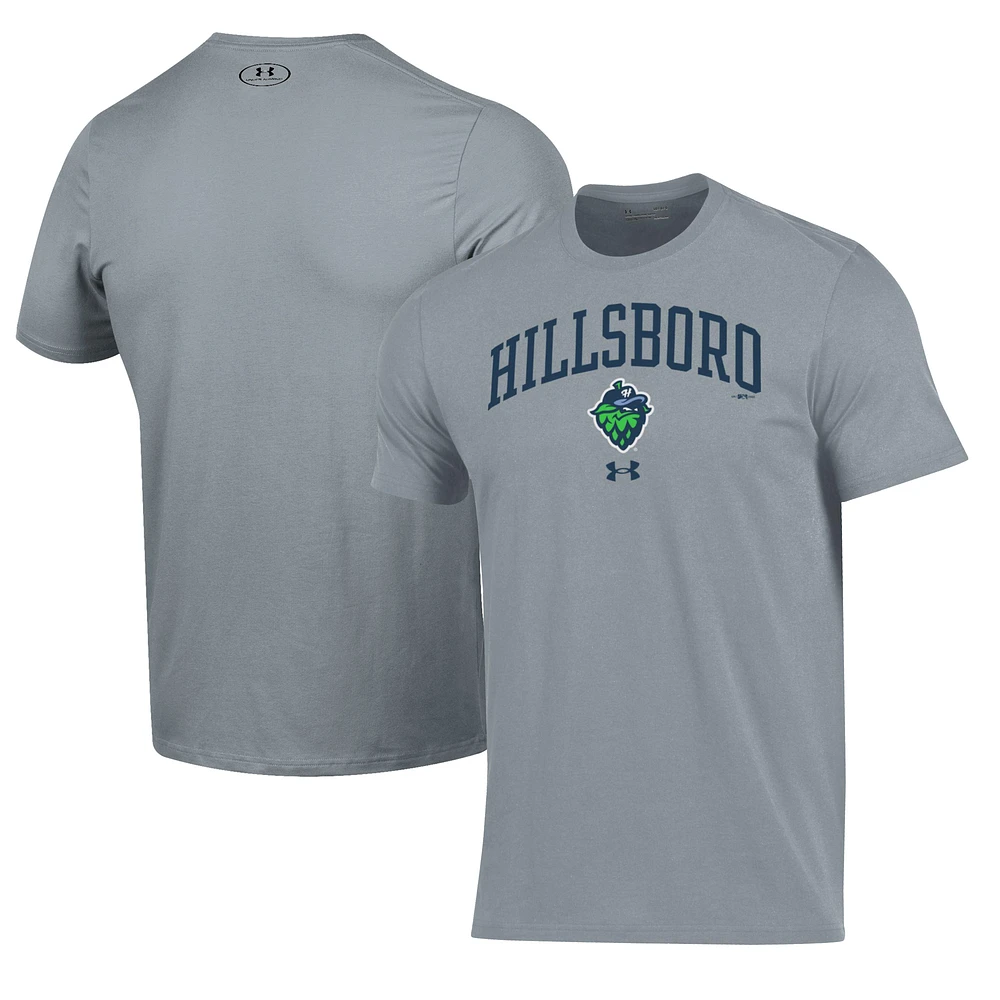 Men's Under Armour Gray Hillsboro Hops Performance T-Shirt