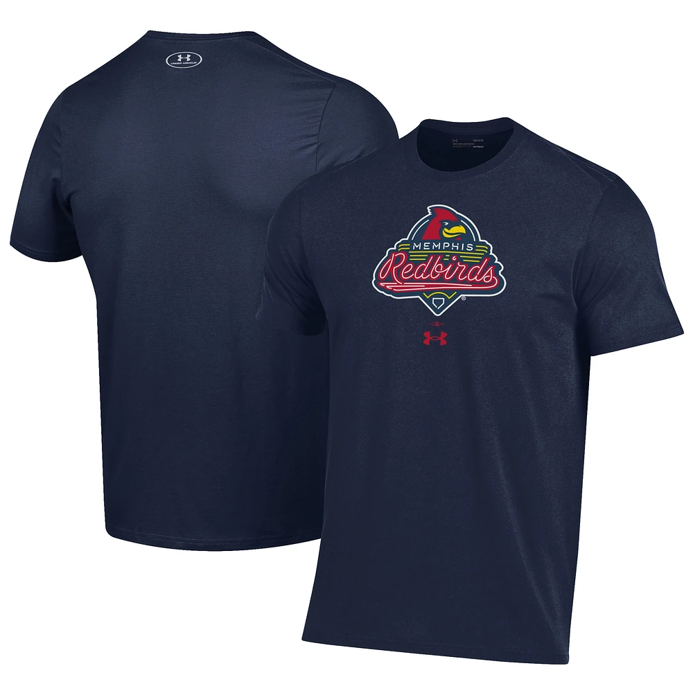 Men's Under Armour Navy Memphis Redbirds Performance T-Shirt