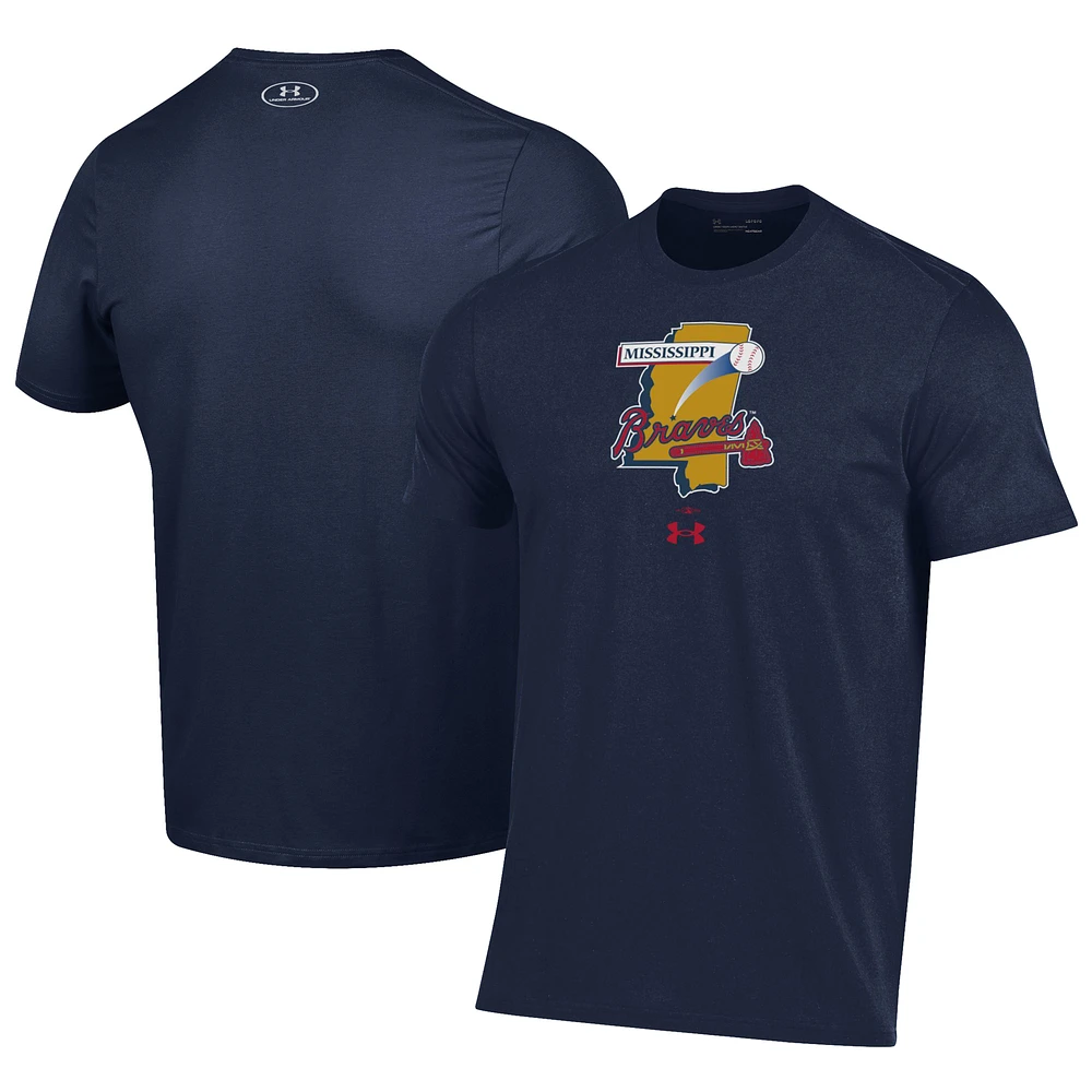 Men's Under Armour Navy Mississippi Braves Performance T-Shirt