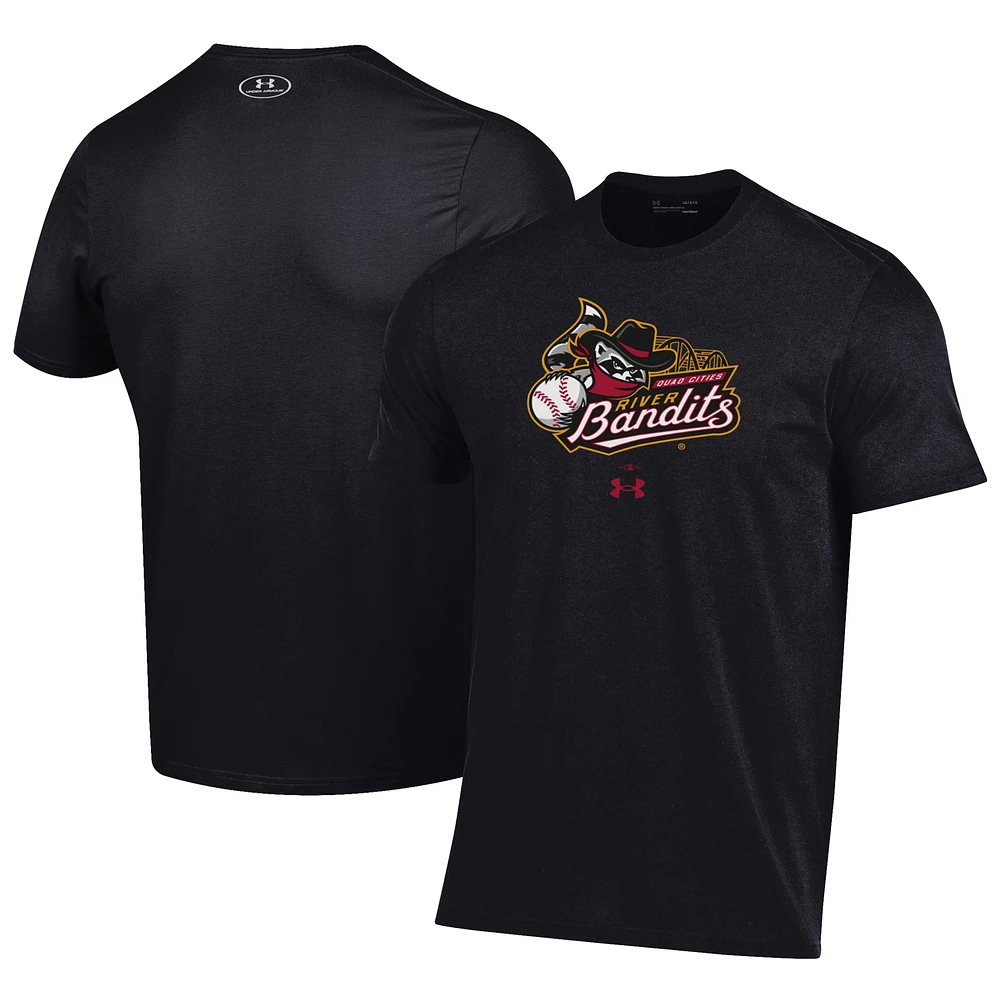 Men's Under Armour Black Quad Cities River Bandits Performance T-Shirt