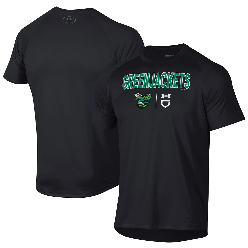Men's Under Armour Black Augusta GreenJackets Tech T-Shirt