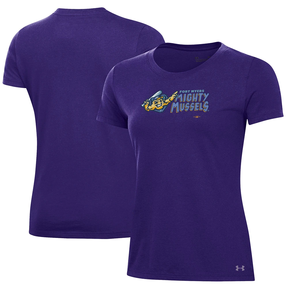 Women's Under Armour Purple Fort Myers Mighty Mussels Performance T-Shirt