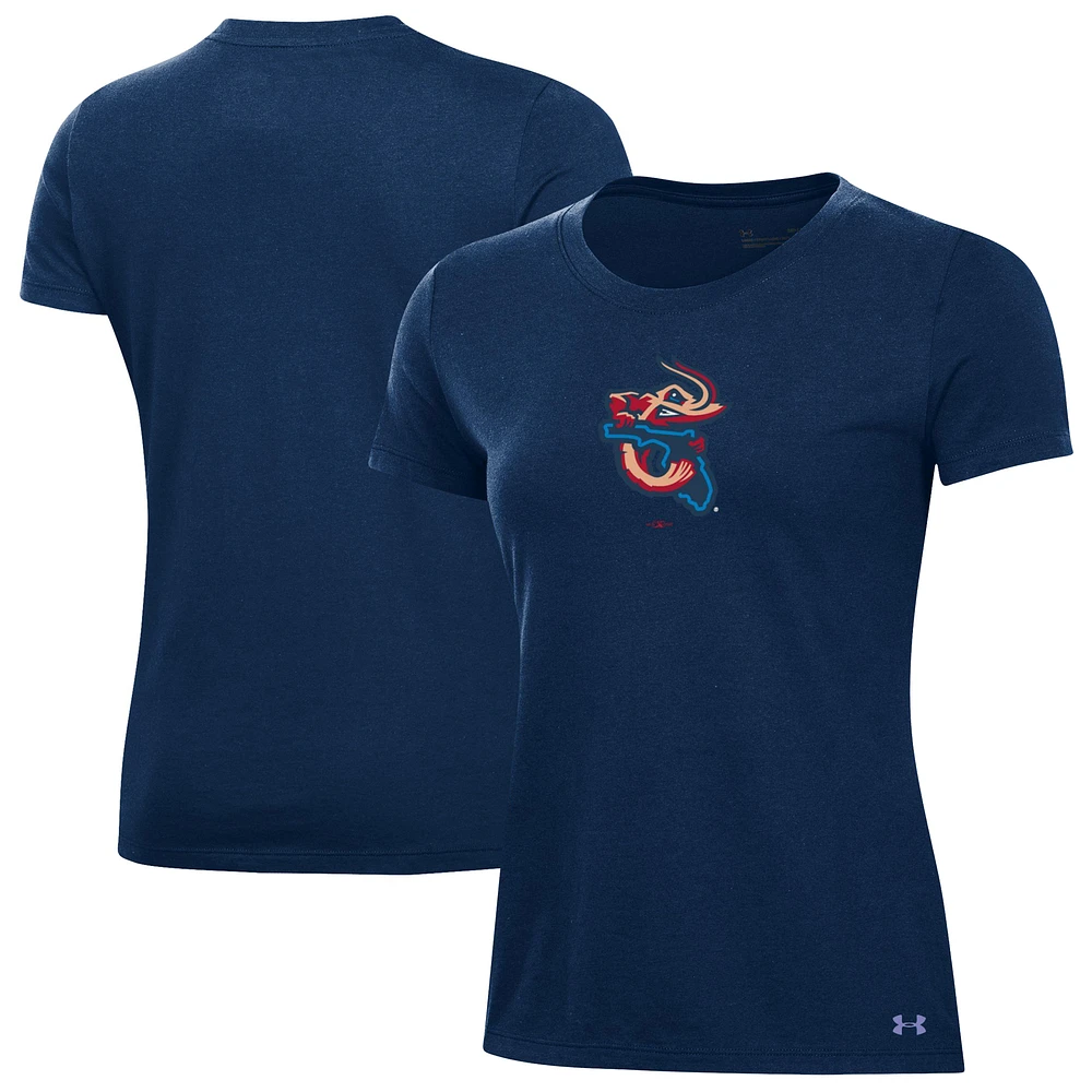 Women's Under Armour Navy Jacksonville Jumbo Shrimp Performance T-Shirt