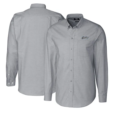 Men's Cutter & Buck Charcoal UCF Knights Citronaut Logo Big Tall Long Sleeve Stretch Oxford Button-Down Shirt