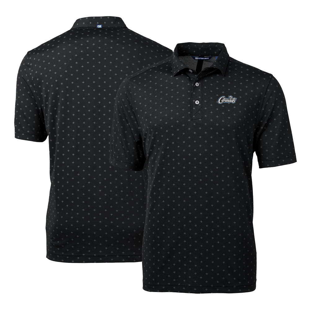 Men's Cutter & Buck Black UCF Knights Citronaut Logo Virtue Eco Pique Tile Print Recycled Big Tall Polo
