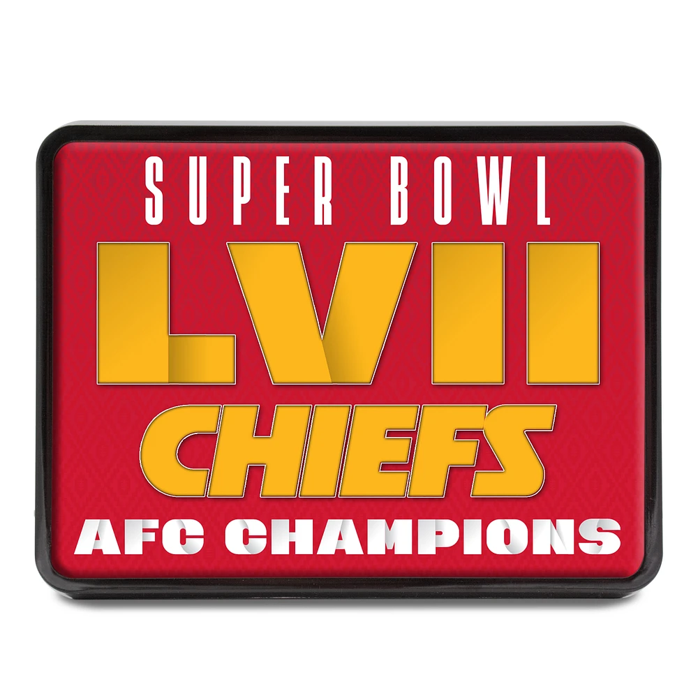 WinCraft Kansas City Chiefs 2022 AFC Champions Rectangle Universal Hitch Cover