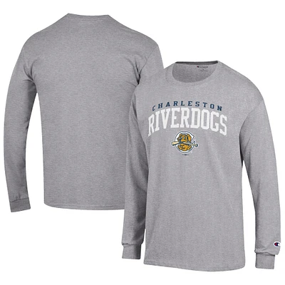 Men's Champion Gray Charleston RiverDogs Jersey Long Sleeve T-Shirt
