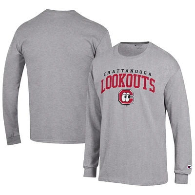 Men's Champion Gray Chattanooga Lookouts Jersey Long Sleeve T-Shirt