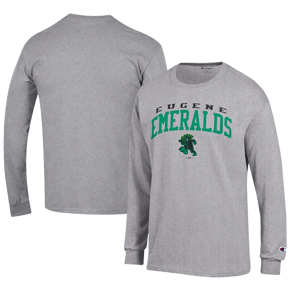 Men's Champion Gray Eugene Emeralds Jersey Long Sleeve T-Shirt