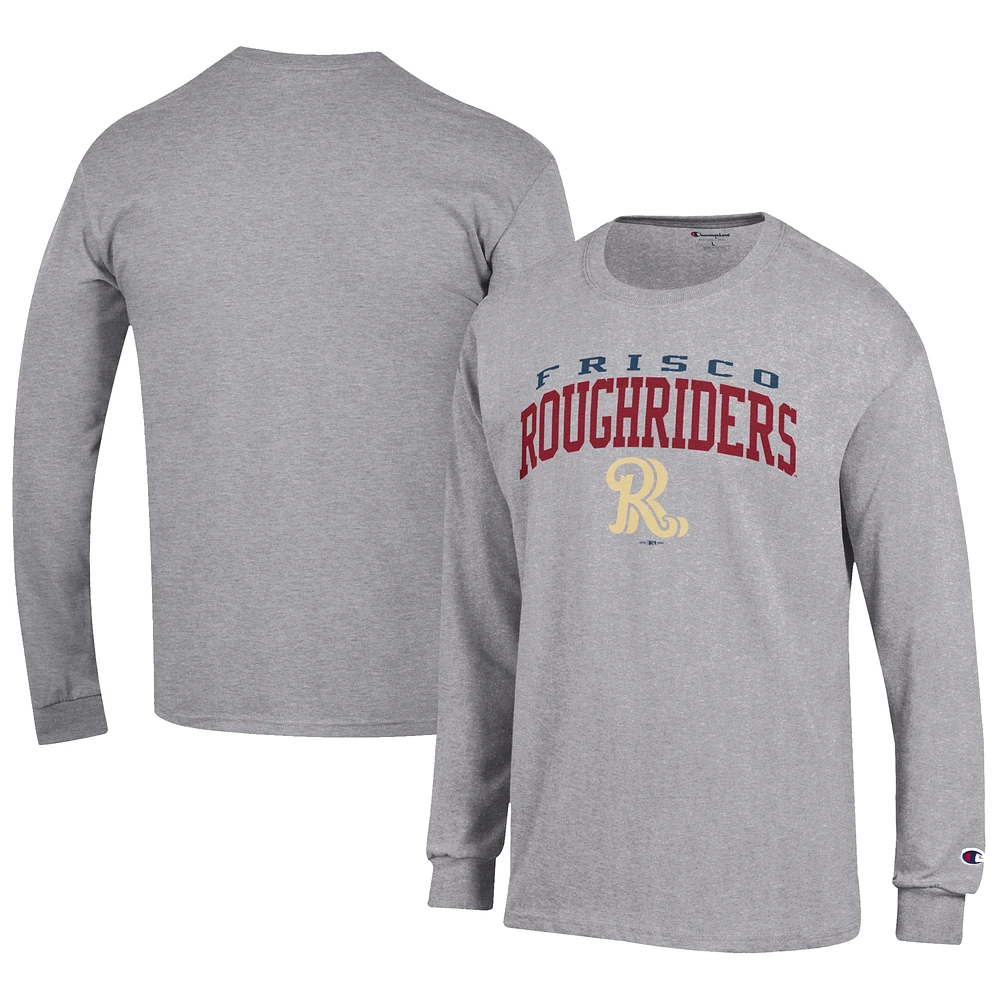 Men's Champion Gray Frisco RoughRiders Jersey Long Sleeve T-Shirt