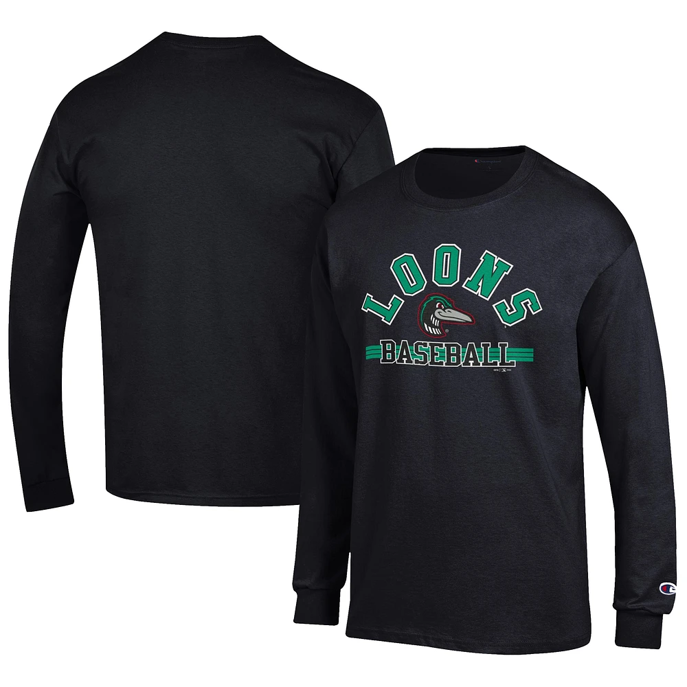 Men's Champion Black Great Lakes Loons Jersey Long Sleeve T-Shirt