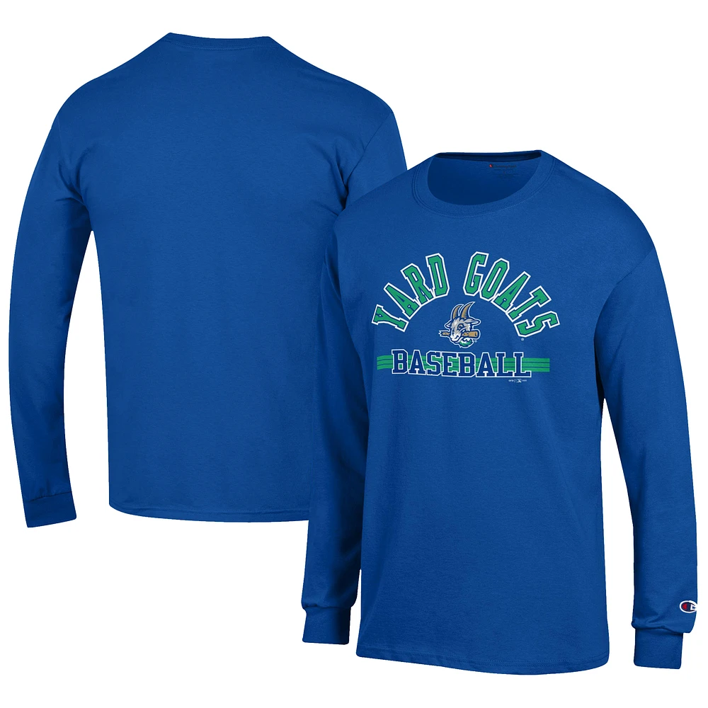 Men's Champion Royal Hartford Yard Goats Jersey Long Sleeve T-Shirt