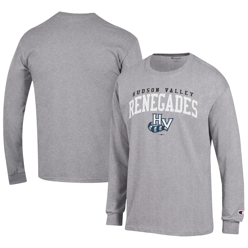 Men's Champion Gray Hudson Valley Renegades Jersey Long Sleeve T-Shirt