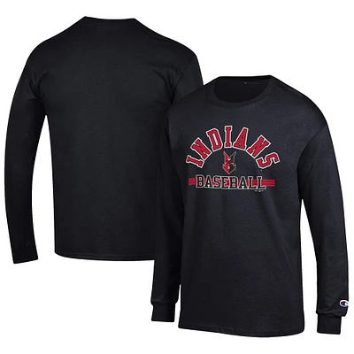 Men's Champion Black Indianapolis Indians Jersey Long Sleeve T-Shirt