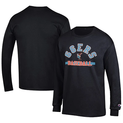 Men's Champion Black Inland Empire 66ers Jersey Long Sleeve T-Shirt