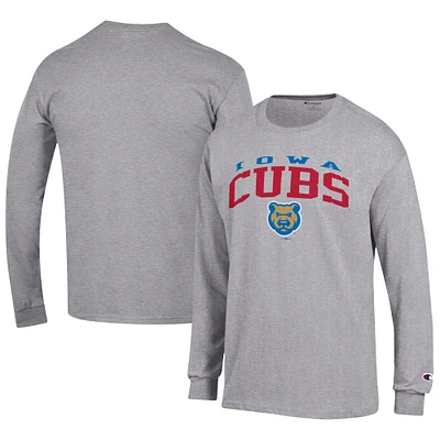 Men's Champion Gray Iowa Cubs Jersey Long Sleeve T-Shirt