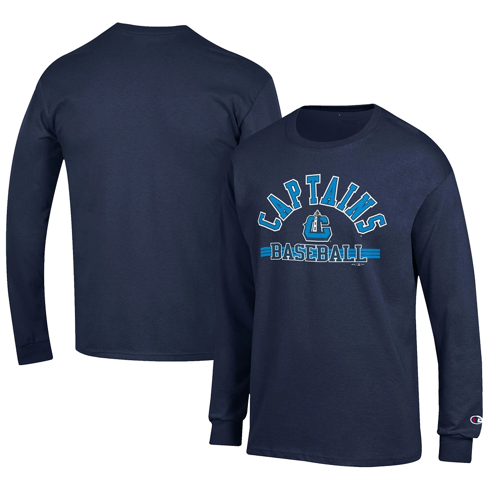 Men's Champion Navy Lake County Captains Jersey Long Sleeve T-Shirt