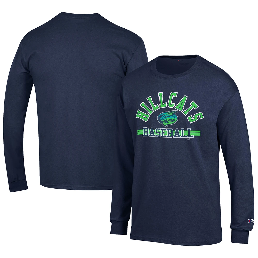 Men's Champion Navy Lynchburg Hillcats Jersey Long Sleeve T-Shirt