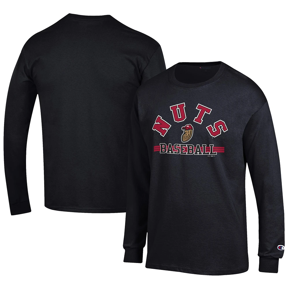 Men's Champion Black Modesto Nuts Jersey Long Sleeve T-Shirt