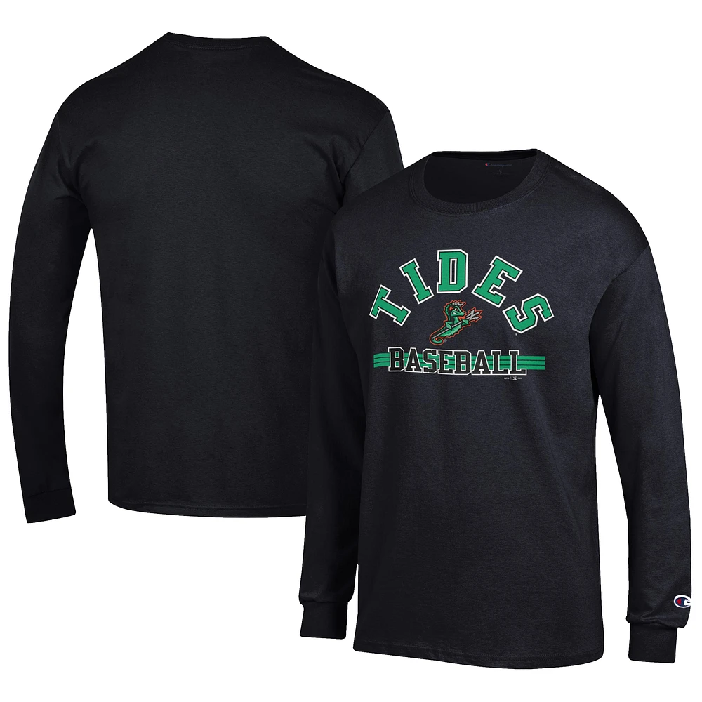 Men's Champion Black Norfolk Tides Jersey Long Sleeve T-Shirt