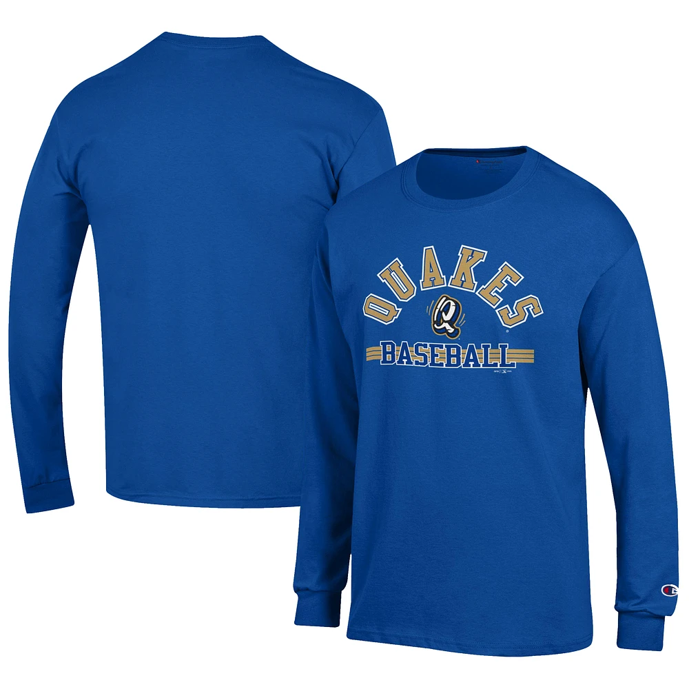 Men's Champion Royal Rancho Cucamonga Quakes Jersey Long Sleeve T-Shirt