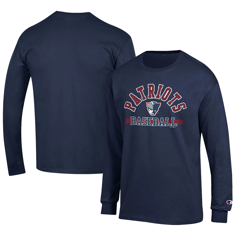 Men's Champion Navy Somerset Patriots Jersey Long Sleeve T-Shirt
