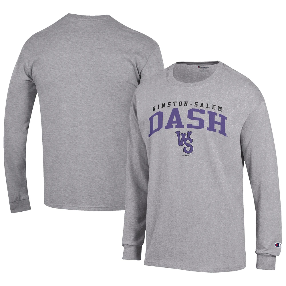 Men's Champion Gray Winston-Salem Dash Jersey Long Sleeve T-Shirt