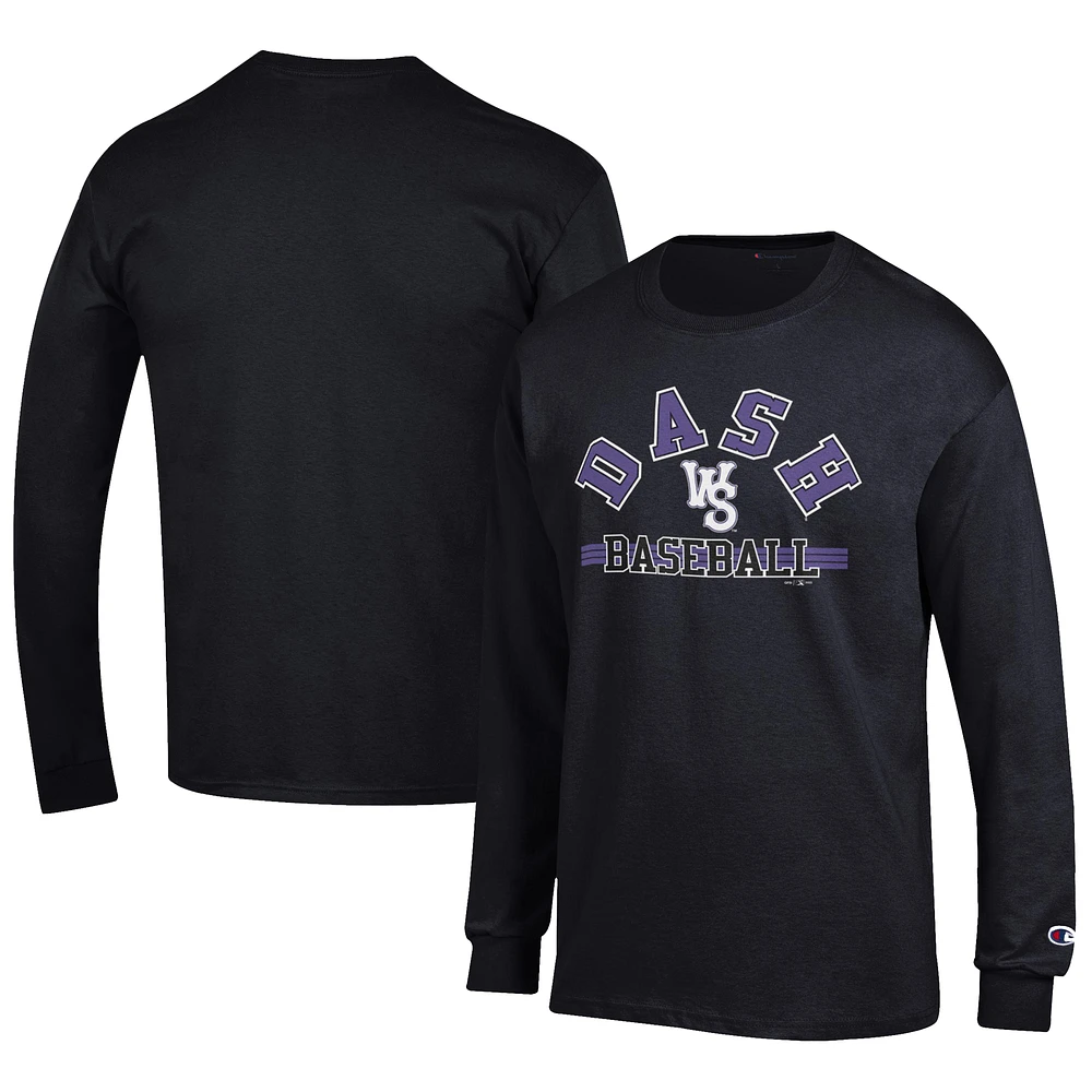Men's Champion Black Winston-Salem Dash Jersey Long Sleeve T-Shirt
