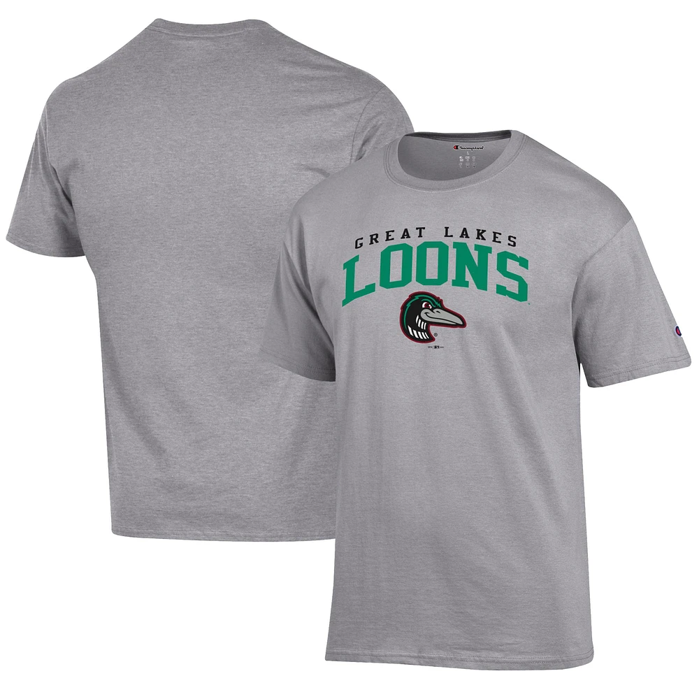 Men's Champion Gray Great Lakes Loons Jersey T-Shirt